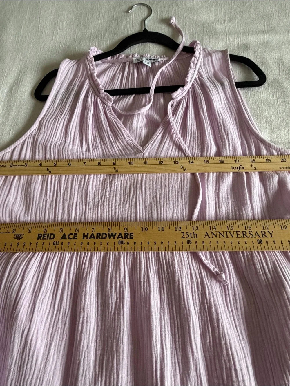 Sonoma Goods For Life Dress Womens L Purple Cotton Ruffle Maxi Boho Sundress - Picture 6 of 9